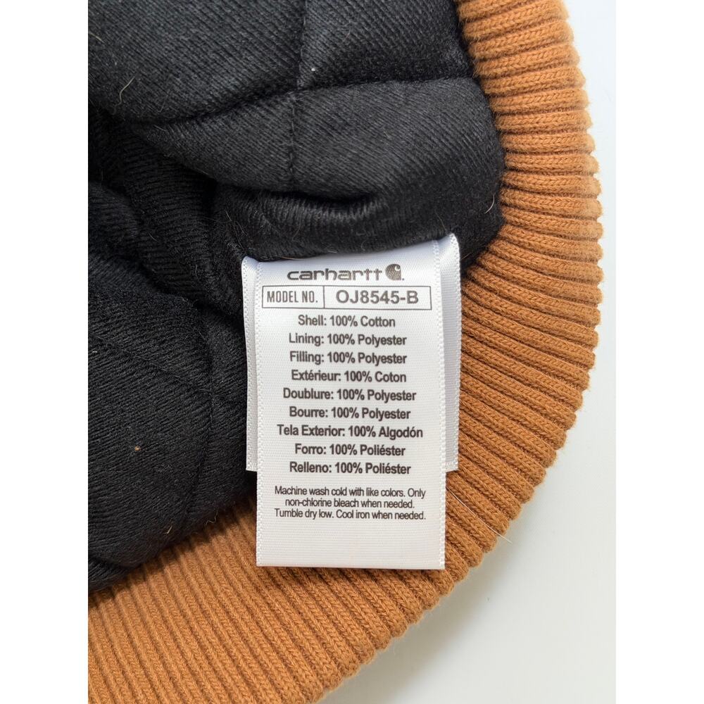 Carhartt Quilted Lined Hooded Jacket Boys Size Large (14-16) Tan Vintage Cotton - Picture 16 of 16
